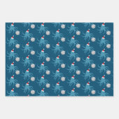 ディスコボールブルータコサンタハットクリスマス ラッピングペーパーシート (正面3)