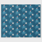 ディスコボールブルータコサンタハットクリスマス ラッピングペーパー (フラット)