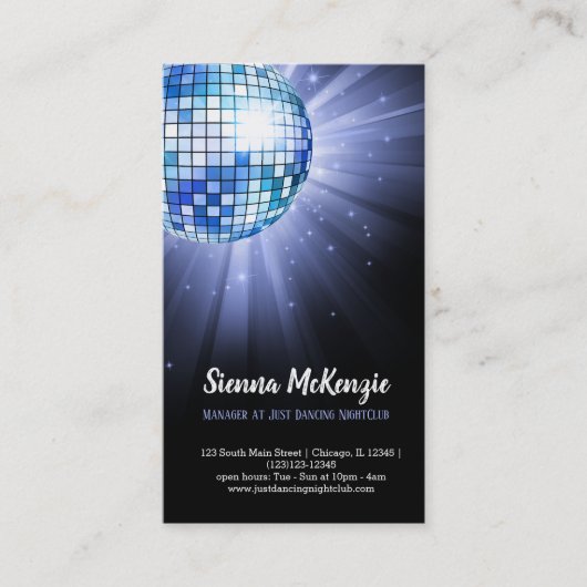ディスコボールブルー 名刺 (正面)