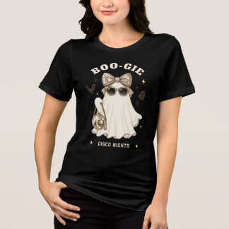 ディスコボールヘアリボンとサングラスをかけたブギーマンガン トライブレンドTシャツ