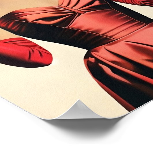 ディスコボールヘッドウーマンウォールアートグラムレトロパーティー ポスター (角)