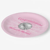 ディスコボールベビーシャワーグルービピンクガール ペーパープレート (アングル)