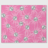 ディスコボールベビーシャワーグルービピンクガール ラッピングペーパー (フラット)