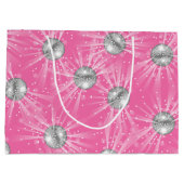 ディスコボールベビーシャワーグルービピンクガール ラージペーパーバッグ (裏面)