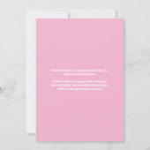 ディスコボールベビーシャワーグルービピンクガール 招待状 (裏面)