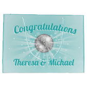 ディスコボールベビーシャワーグルービーブルーボーイ ラージペーパーバッグ (裏面)