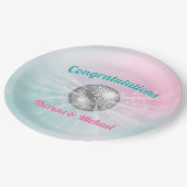 ディスコボールベビーシャワーグルービー ペーパープレート (アングル)