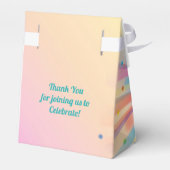 ディスコボールベビーシャワーグルーヴィパステルレインボー フェイバーボックス (裏面サイド)