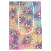 ディスコボールベビーシャワーグルーヴィパステルレインボー ミディアムペーパーバッグ (裏面)