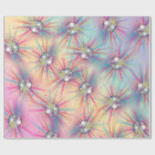 ディスコボールベビーシャワーグルーヴィパステルレインボー ラッピングペーパー (フラット)