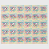 ディスコボールベビーシャワーグルーヴィパステルレインボー ラッピングペーパー (フラット)