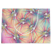 ディスコボールベビーシャワーグルーヴィパステルレインボー ラージペーパーバッグ (正面)