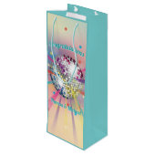 ディスコボールベビーシャワーグルーヴィパステルレインボー ワインギフトバッグ (裏面アングル)