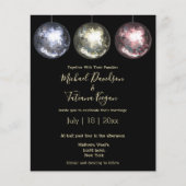 ディスコボールライトグリッター結婚式招待状 (正面)