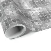 ディスコボールライトシルバールックラッピング紙 ラッピングペーパー (ロールコーナー)