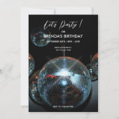 ディスコボールライトパーティー 招待状 (正面)
