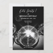 ディスコボールライト バースデーパーティー 招待状 (正面)