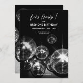 ディスコボールライト レッツダンスパーティー 招待状 (正面/裏面)