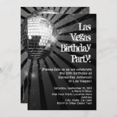 ディスコボールラスベガスバースデーパーティ招待状 招待状 (正面/裏面)