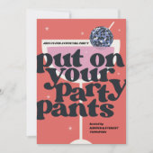 ディスコボールレトロカクテルパーティの招待状 招待状 (正面)