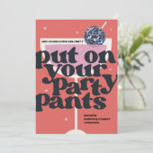 ディスコボールレトロカクテルパーティの招待状 招待状 (スタンド正面)