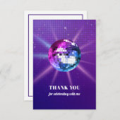 ディスコボールレトロ誕生日 サンキューカード (正面/裏面)