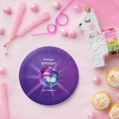 ディスコボールレトロ誕生日 ペーパープレート (パーティー)