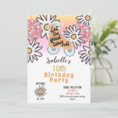 ディスコボールローラースケートで滑る誕生日パーティー招待 招待状 (スタンド正面)