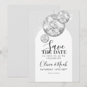 ディスコボール婚約パーティー セーブザデート (正面/裏面)