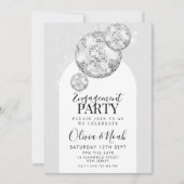 ディスコボール婚約パーティ 招待状 (正面)