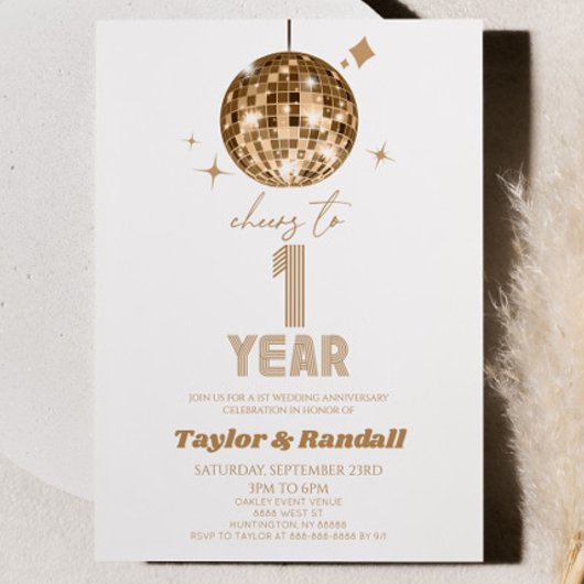 ディスコボール応援結婚1周年 招待状
