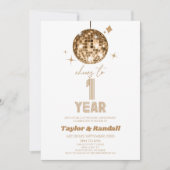 ディスコボール応援結婚1周年 招待状 (正面)