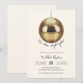 ディスコボール新年パーティー 招待状 (正面/裏面)