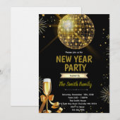 ディスコボール新年会招待状 招待状 (正面/裏面)