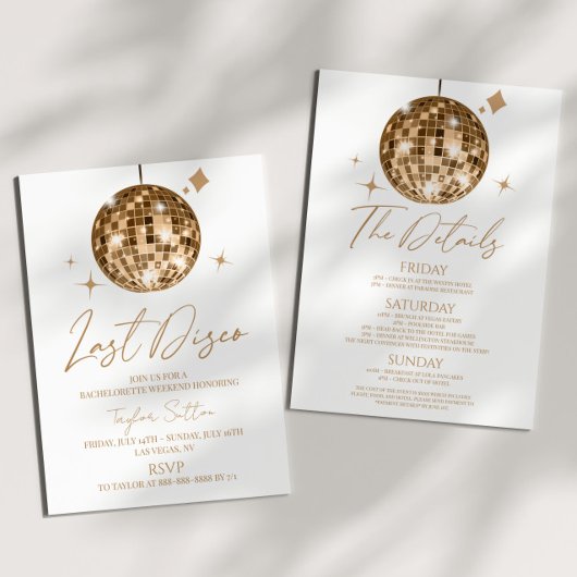 ディスコボール最後のディスコバチェロレッテ週末パーティー 招待状