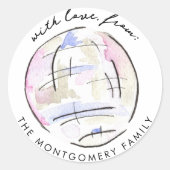 ディスコボール水の色パーソナライズされた ラウンドシール (正面)