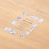 ディスコボール水彩誕生日パーティー アクリル招待状 (レイダウン)