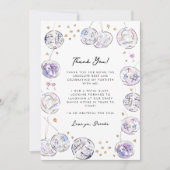 ディスコボール水彩誕生日パーティー サンキューカード (正面)