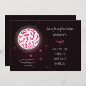 ディスコボール独身最後の夜パーティー招待状 招待状 (正面/裏面)