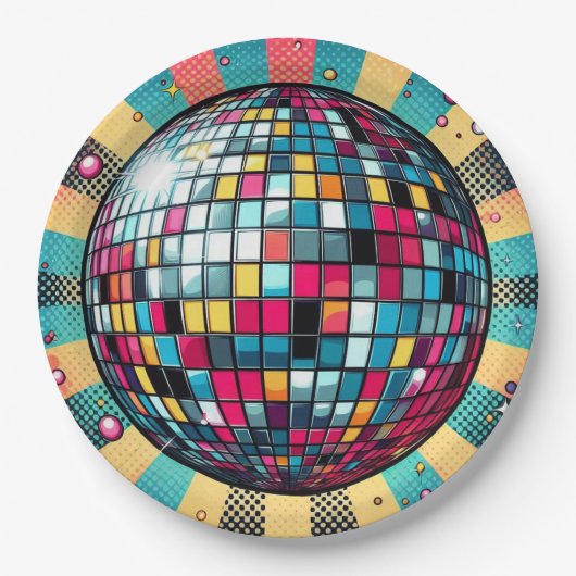 ディスコボール紙プレート! ペーパープレート (正面)