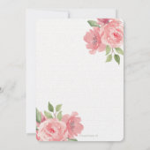 ディスコボール結婚式招待状ピンクフローラ 招待状 (裏面)