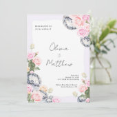 ディスコボール結婚式招待状フローララベンダー 招待状 (スタンド正面)