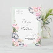 ディスコボール結婚式招待状 フローラルグリーン 招待状 (スタンド正面)