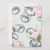 ディスコボール結婚式招待状 フローラルグリーン 招待状 (裏面)