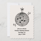 ディスコボール誕生日パーティー週末招待状 招待状 (正面)