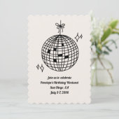 ディスコボール誕生日パーティー週末招待状 招待状 (スタンド正面)