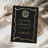 ディスコボール誕生日フォイル招待状 箔招待状