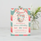 ディスコボール誕生日レトロダンスパーティー 招待状 (スタンド正面)