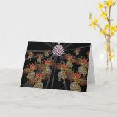 ディスコボール踊りフルーツフライ カード (黄色い花)