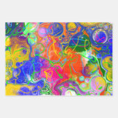 ディスコボール電気マーブルフルードアート誕生日 ラッピングペーパーシート (正面3)